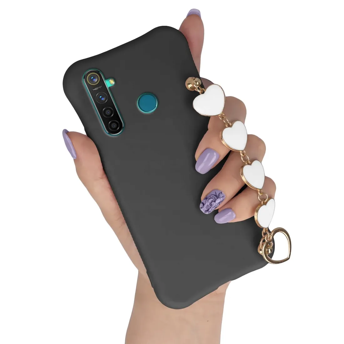 etui-matowe-do-realme-5-bialy-lancuszek-serca