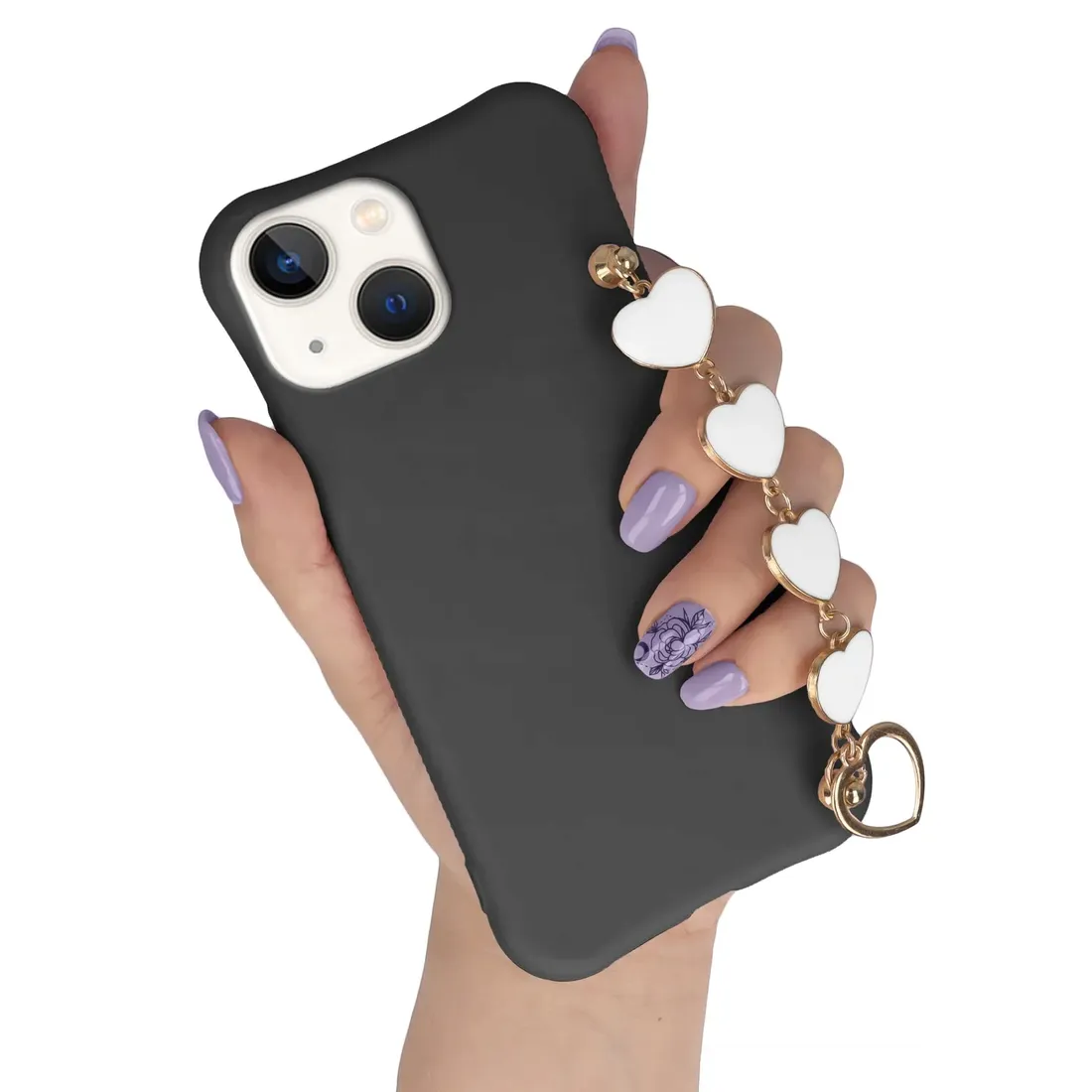 etui-mat-do-iphone-13-mini-bialy-lancuszek-serca