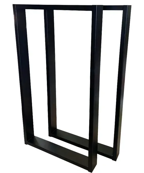 NOGI DO STOŁU BIURKA METALOWE CZARNE 40x72 CM PROFIL 4x2 CM LOFTOWE 2 SZT