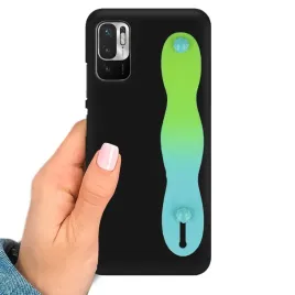 etui-matowe-czarne-do-xiaomi-redmi-note-10-5g-pasek-ombre-zielony-uchwyt
