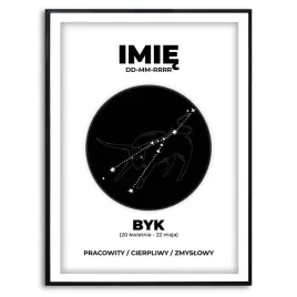 plakat-obraz-duzy-70x50cm-znaki-zodiaku-byk-twoje-imie-data-kreator