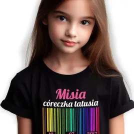 koszulka-dziecieca-czarna-wlasne-imie-coreczka-tatusia-kreator-134-cm