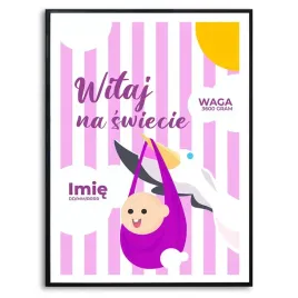 plakat-obraz-duzy-140x100cm-dziewczynka-witaj-na-swiecie-imie-waga-kreator