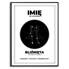 plakat-obraz-duzy-70x50cm-znak-zodiaku-bliznieta-data-twoje-imie-kreator