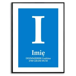 plakat-obraz-duzy-60x40cm-inicjal-dziecka-imie-chlopca-na-urodziny-kreator