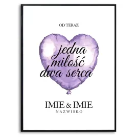 plakat-70x50cm-prezent-na-slub-jedna-milosc-twoje-zdjecie-tekst-kreator