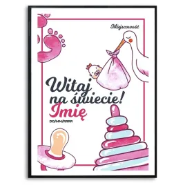 plakat-obraz-duzy-70x50cm-dziewczynka-stopy-imie-corki-urodziny-kreator