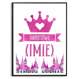 plakat-obraz-xxl-140x100cm-korona-krolestwo-zamek-kraina-corki-imie-kreator
