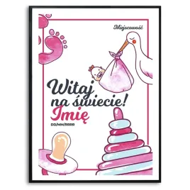 plakat-obraz-duzy-140x100cm-dziewczynka-stopy-imie-corki-urodziny-kreator