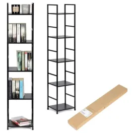 regal-drewniany-nowoczesny-metalowa-rama-loft-5-polek