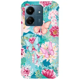 etui-antishock-do-xiaomi-redmi-13c-floral-vibe-green-flowers-kwiaty-wzory