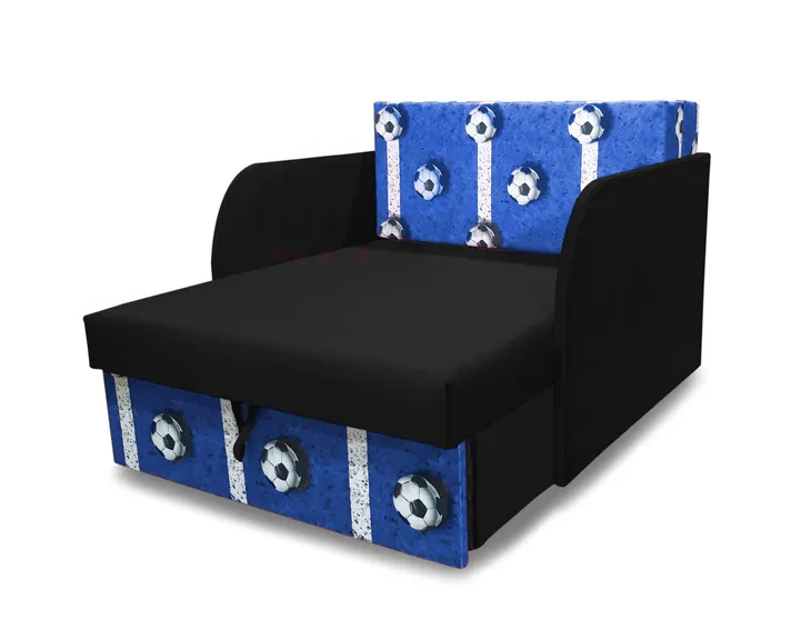 Fotel sofa dla dziecka rozkładany do spania 2w1, łóżko KUBUŚ, boisko