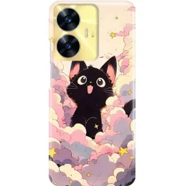 etui-clear-case-do-realme-c55-black-cat-uroczy-czarny-kot-bestseller-wzory