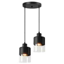 lampa-sufitowa-wiszaca-zyrandol-dual-glass-568-ez2-led-e27-black-edition