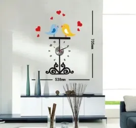 diy-zegar-z-naklejka-na-sciane-clock-scienny-z-naklejkami-ptaszki-538x735