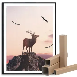 plakat-obraz-duzy-xxl-50x70-cm-dekoracyjny-krol-lasu-jelen-wiele-wzorow