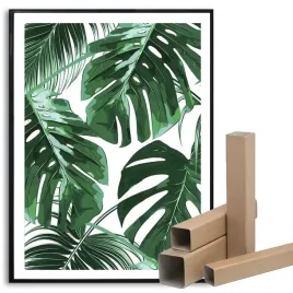 plakat-obraz-duzy-xxl-50x70-cm-dekoracyjny-liscie-palmowe-tropikalne-wzory