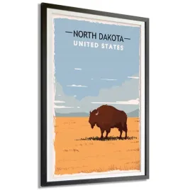 plakat-obraz-21x297cm-usa-stan-north-dakota-wzory