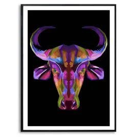 plakat-a3-dekoracyjny-glowa-byka-pop-art-top-wzory