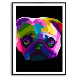 plakat-a3-dekoracyjny-pies-pop-art-kolorowe-wzory