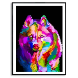 plakat-a3-dekoracyjny-wolf-pop-art-kolorowe-wzory