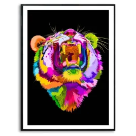 plakat-a3-dekoracyjny-tygrysy-geometryczne-wzory