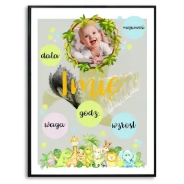 plakat-a3-297x42-metryczka-dziecko-animals-wzory