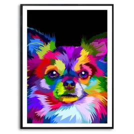 plakat-a3-dekoracyjny-chihuahua-geometryczne-wzory