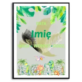 plakat-a3-297x42cm-metryczka-roar-dino-imie-wzory
