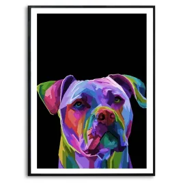 plakat-a3-dekoracyjny-pitbull-geometryczne-wzory