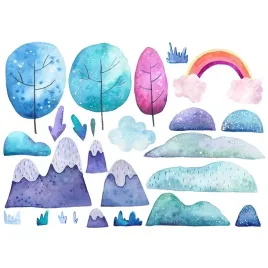 naklejka-na-sciane-kids-gory-drzewa-tecza-120x85cm