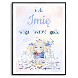 plakat-a3-297x42-metryczka-slon-morze-imie-wzory