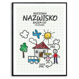 plakat-a3-wlasny-tekst-rodzina-nazwisko-prezent