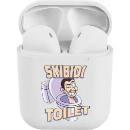 bezprzewodowe-sluchawki-biale-reverse-i12-z-roznymi-wzorami-skibidi-toilet