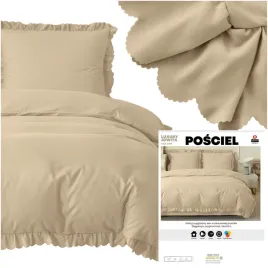 posciel-220x200-3cz-jednolita-z-falbanka-luxury-jowita-komplet-bezowa