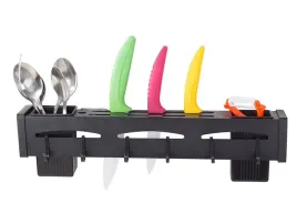 czarna-metalowa-polka-40cm-do-kuchni-lazienki-haczyki