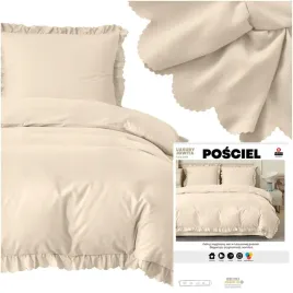 posciel-220x200-3cz-jednolita-z-falbanka-luxury-jowita-komplet-kremowa
