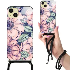 etui-crossglam-glass-czarny-sznurek-do-iphone-15-plus-natura-flower-wzory