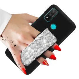 etui-do-huawei-p-smart-2020-matowe-czarne-case-z-paskiem-srebrnym-cyrkonie
