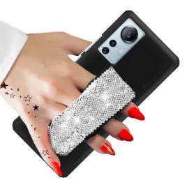 etui-do-xiaomi-12-lite-matowe-czarne-obudowa-z-paskiem-srebrnym-cyrkonie