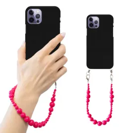 etui-obudowa-do-iphone-15-pro-matowe-matt-czarne-rozowy-lancuszek-brelok
