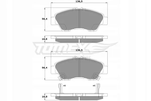 klocki-ham-prz-honda-jazz-12-08-producent-czesci-tomex