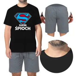 komplet-pizama-meska-spodenki-super-spioch-xl
