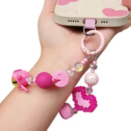 breloczek-strap-zawieszka-quick-do-telefonu-kluczy-pacman-rozowy