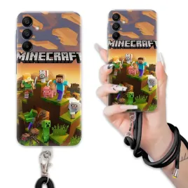 etui-do-samsung-a15-5g-case-ochronna-wytrzymaly-charms-czarny-minecraft-wz