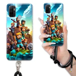 etui-do-oppo-a53s-case-ochronna-wytrzymaly-strap-czarny-minecraft-mix-wzory