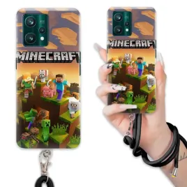 etui-do-realme-9-4g-case-ochronna-wytrzymaly-strap-czarny-minecraft-wzory