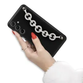 etui-matowe-czarne-do-samsung-a55-5g-lancuszek-zawieszka-kolka-cyrkonie