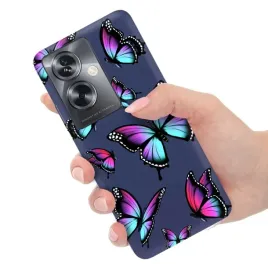 etui-matowe-granatowe-do-oppo-a79-5g-obudowa-mat-butterfly-w-motylki