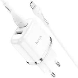 szybka-ladowarka-sieciowa-do-telefonu-na-2-usb-hoco-12w-biala-kabel-typ-c